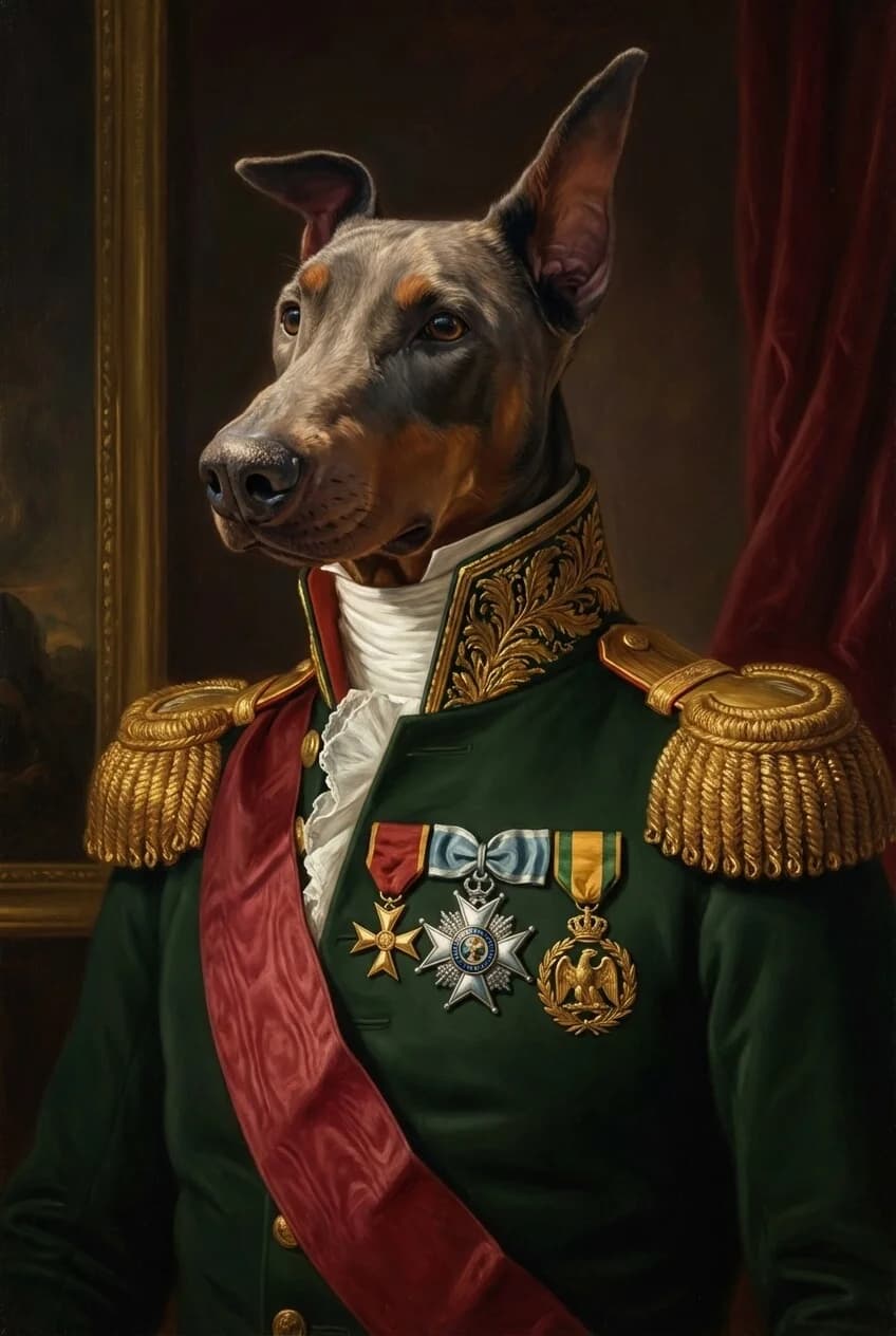 Regency Military oil painting of a dog